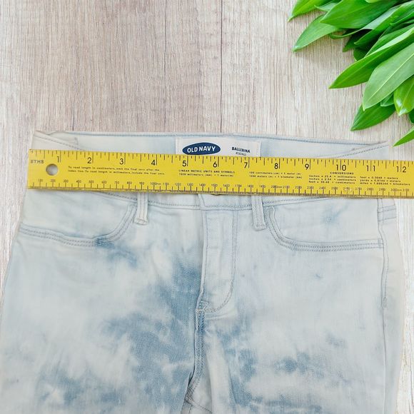 Old Navy Girls Ballerina Jeggings 10 Light Blue Raw Hem Stretch Adjustable Waist - Picture 7 of 11